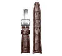 ROUREOX Correa de Reloj Premium Cuero Grabado Coco, Banda Liberación Rápida con Cierre Desplegable para IWC Portofino Pilot's Le Petit Prince Portuguese Chronograph-Marrón B+Plata 22 * 18mm