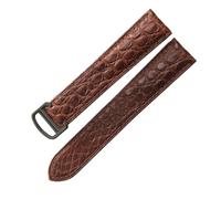 ROUREOX Correa de Reloj Pulsera de Reloj Cuero Auténtico Acero Inoxidable Fijación en Mariposa de Repuesto 23mm para Cartier Ballon Bleu Collection-Marrón + Negro