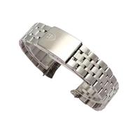 ROUREOX Correa Eslabones Acero Inoxidable 13mm 17mm 19mm 20mm Extremos Curvos, Brazalete Banda Reloj Metal Cierre Plegable para Tudor Prince and Princess-Plateado 19mm