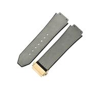ROUREOX Correa Reloj 26mm Piel Pulsera Caucho 19mm Terminal Convexo Brazalete Repuesto Cierre Desplegable Metal para HUBLOT Big Bang-C3