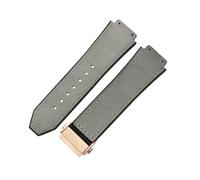 ROUREOX Correa Reloj 26mm Piel Pulsera Caucho 19mm Terminal Convexo Brazalete Repuesto Cierre Desplegable Metal para HUBLOT Big Bang-C4
