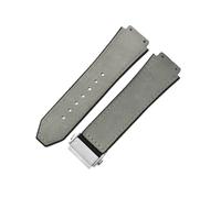 ROUREOX Correa Reloj 26mm Piel Pulsera Caucho 19mm Terminal Convexo Brazalete Repuesto Cierre Desplegable Metal para HUBLOT Big Bang-C2