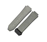 ROUREOX Correa Reloj 26mm Piel Pulsera Caucho 19mm Terminal Convexo Brazalete Repuesto Cierre Desplegable Metal para HUBLOT Big Bang-C5