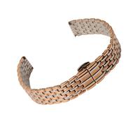 ROUREOX Correa Reloj Acero Inoxidable Ultra Fina, Slim Banda Metal Mariposa, Pulsera Reemplazo Plana para La Grande Classique de Longines-Plata + Oro Rosa 16mm