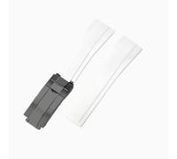 ROUREOX Correa Reloj Goma para Hombre 20Mm Extremo Curvo, Banda De Repuesto Impermeable Cierre Desplegable para Rolex Submariner/Daytona/Yacht-Master/Oyster Perpetual-Blanco Negro 20MM