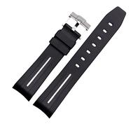 ROUREOX Correa Reloj Silicona 20Mm Goma Suave, Pulsera Repuesto Deportiva Impermeable Hombre Mujer para Omega x Swatch Bioceramic MoonSwatch-Negro Blanco 20MM