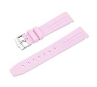 ROUREOX Correa Reloj Silicona 20Mm Goma Suave, Pulsera Repuesto Deportiva Impermeable Hombre Mujer para Omega x Swatch Bioceramic MoonSwatch-Rosa 20MM