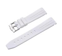 ROUREOX Correa Reloj Silicona 20Mm Goma Suave, Pulsera Repuesto Deportiva Impermeable Hombre Mujer para Omega x Swatch Bioceramic MoonSwatch-Blanco 20MM