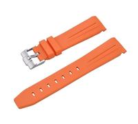ROUREOX Correa Reloj Silicona 20Mm Goma Suave, Pulsera Repuesto Deportiva Impermeable Hombre Mujer para Omega x Swatch Bioceramic MoonSwatch-Naranja 20MM