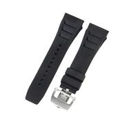 ROUREOX Correa Reloj Silicona 25mm Transpirable, Banda Caucho Deportiva Repuesto, Pulsera Goma Cierre Desplegable Metal para Richard Mille RM-11-A2