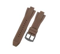 ROUREOX Correa Reloj Silicona Suave Hombre 13X29Mm, Interfaz Especial Convexa, Banda Repuesto Impermeable Deportiva para Michael Kors MK8184/MK8729/MK9020-Marrón + Negro 13 * 29MM
