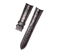 ROUREOX Correas de Cuero con Textura de Cocodrilo Artesanales Correas de Reemplazo Cuero Auténtico para Jaeger-LeCoultre Master Ultra Thin Small Seconds-Marrón A 22 * 18mm