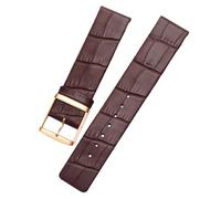 ROUREOX Correas de Reloj 22mm Cuero Premium, Bandas de Repuesto Duraderas con Hebilla Metálica para CK K2G211 K2Y236-Marrón A+Oro Rosa 22mm