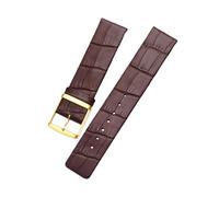 ROUREOX Correas de Reloj 22mm Cuero Premium, Bandas de Repuesto Duraderas con Hebilla Metálica para CK K2G211 K2Y236-Marrón A+Oro 22mm