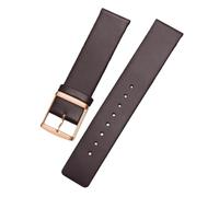ROUREOX Correas de Reloj 22mm Cuero Premium, Bandas de Repuesto Duraderas con Hebilla Metálica para CK K2G211 K2Y236-Marrón B + Oro Rosa 22mm