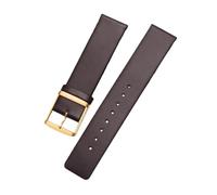 ROUREOX Correas de Reloj 22mm Cuero Premium, Bandas de Repuesto Duraderas con Hebilla Metálica para CK K2G211 K2Y236-Marrón B+Oro 22mm