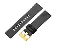 ROUREOX Correas de Reloj de Cuero 24mm Cola Cuadrada Correa de Repuesto Vintage con Liberación Rápida para Diesel DZ1405 4323-Negro + Oro