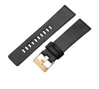 ROUREOX Correas de Reloj de Cuero 24mm Cola Cuadrada Correa de Repuesto Vintage con Liberación Rápida para Diesel DZ1405 4323-Negro + Oro Rosa