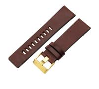 ROUREOX Correas de Reloj de Cuero 24mm Cola Cuadrada Correa de Repuesto Vintage con Liberación Rápida para Diesel DZ1405 4323-Café + Oro