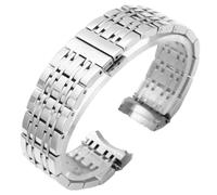 ROUREOX Curvo Extremo Metal Banda de Reloj, Todo Acero Pulsera Reemplazo, Accesorio para Tissot T-Classic Carson T085-Plata 19MM