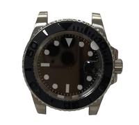 ROUREOX Estilo Destro GMT Caja Reloj 40mm Corona Izquierda Cristal Zafiro Lupa Fecha Movimiento Automático 8215 para Rolex Submariner-12 40MM