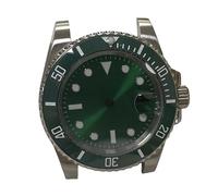 ROUREOX Estilo Destro GMT Caja Reloj 40mm Corona Izquierda Cristal Zafiro Lupa Fecha Movimiento Automático 8215 para Rolex Submariner-7 40MM