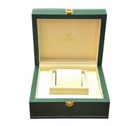 ROUREOX Estuche Verde Oscuro - Caja de Almacenamiento Portátil de Relojes Madera Natural y Terciopelo para Rolex Air-King