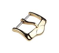 ROUREOX Hebilla de Pasador 12mm-22mm - Cierre Reloj Acero Pulido, Broche Curvo Brillante - Accesorios Correa Piel-Dorado 18mm