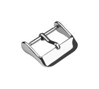 ROUREOX Hebilla de Pasador 8mm-24mm Acero - Cierre Reloj Pulido, Broche Recambio Clásico - Accesorios Correa Piel-Plateado 10mm
