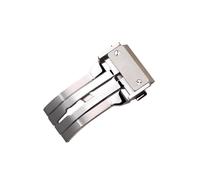 ROUREOX Hebilla de Repuesto para Reloj Doble Pulsador Cierre de Mariposa Accesorios de Reparación para Hublot Big Bang Series-Plata 24mm