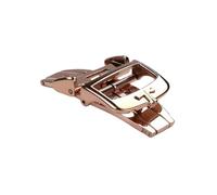 ROUREOX Hebilla Desplegable 18mm Acero - Cierre Reloj Mariposa, Broche Doble Seguridad - Recambios Pulsera Piel para Jaeger-LeCoultre-Oro Rosa