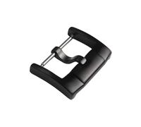 ROUREOX Hebilla Pasador Cepillada 18mm-24mm - Cierre Reloj Acero Mate, Broche Resistente Cuadrado - Accesorios Correa Piel-Negro 18mm