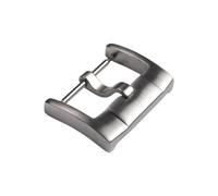 ROUREOX Hebilla Pasador Cepillada 18mm-24mm - Cierre Reloj Acero Mate, Broche Resistente Cuadrado - Accesorios Correa Piel-Plateado 18mm