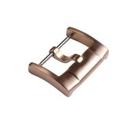 ROUREOX Hebilla Pasador Cepillada 18mm-24mm - Cierre Reloj Acero Mate, Broche Resistente Cuadrado - Accesorios Correa Piel-Oro Rosa 18mm