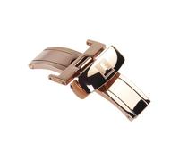 ROUREOX Hebilla Reloj Cierre Desplegable Mariposa Acero Inoxidable Doble Pulsador Pulido Recambio Correa Accesorios para Tissot Le Locle-Oro Rosa 18mm