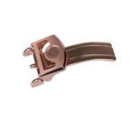 ROUREOX Hebilla Reloj Forma D 18mm - Cierre Desplegable Un Pliegue, Broche Emblema Redondo - Accesorios Correa Piel para IWC-Oro Rosa