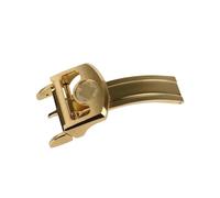 ROUREOX Hebilla Reloj Forma D 18mm - Cierre Desplegable Un Pliegue, Broche Emblema Redondo - Accesorios Correa Piel para IWC-Dorado