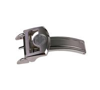 ROUREOX Hebilla Reloj Forma D 18mm - Cierre Desplegable Un Pliegue, Broche Emblema Redondo - Accesorios Correa Piel para IWC-Plateado