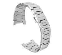 ROUREOX Herren Metal Correa de Reloj Reemplazo, Acero Inoxidable Extremo Cóncavo, Cadena de Reloj Reemplazo para RARONE Gemini Series 8840129/8840119-Plata 25 * 15MM