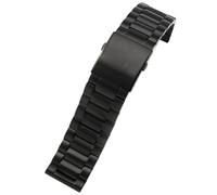 ROUREOX Hombres 3 Perlas Metal Despliegue Correa de Reloj, 316L Acero Inoxidable, Hebilla de Mariposa Accesorio para SevenFriday/AGELOCER-Negro 24MM