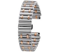 ROUREOX Hombres 316 Acero Inoxidable Banda de Reloj, Todo Acero Reemplazo Correa, Recto Extremo Pulsera para Breitling Super Chronomat-Plata Rosa Oro 22MM