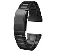 ROUREOX Hombres Acero Inoxidable Correa Reemplazo, Acero Cepillado Interfaz Plana, Correa Reloj para Diesel DZ7395/DZ4323-Negro 20MM