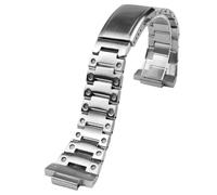 ROUREOX Hombres Correa Reemplazo, Convexo, Accesorio Despliegue Acero Inoxidable para Casio Edifice EFB-680(5579)-Plata 14MM