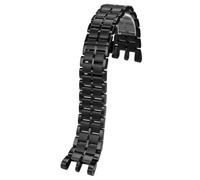 ROUREOX Hombres Metal Sólido Pulsera Reemplazo, Acero Cepillado Hebilla de Mariposa para Versace V-Race Dual Collection-Negro