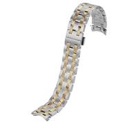 ROUREOX Hombres Metálica Correa Reemplazo, Extremo Curvo, Acero Inoxidable Pulsera Despliegue para Tissot 1853 Seastar 1000 Collection T065.430.A-Plata Oro 19MM