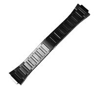 ROUREOX Hombres Metallica Banda Reemplazo, Extremo Convexo, Acero Inoxidable Pulsera Hebilla de Mariposa para CASIO GM-110/GA-110/DW-5600/GW-B5600/GM2100/GA2100-Negro 16MM