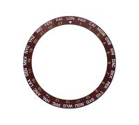 ROUREOX Inserto de Bisel de Cerámica Inclinado 38mm x 30,7mm - Aro de Reloj con Ciudades Hora Mundial Pieza de Repuesto - A10