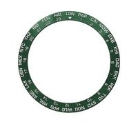 ROUREOX Inserto de Bisel de Cerámica Inclinado 38mm x 30,7mm - Aro de Reloj con Ciudades Hora Mundial Pieza de Repuesto - A3