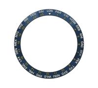 ROUREOX Inserto de Bisel de Cerámica Inclinado 38mm x 30,7mm - Aro de Reloj con Ciudades Hora Mundial Pieza de Repuesto - A12