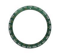 ROUREOX Inserto de Bisel de Cerámica Inclinado 38mm x 30,7mm - Aro de Reloj con Ciudades Hora Mundial Pieza de Repuesto - A4